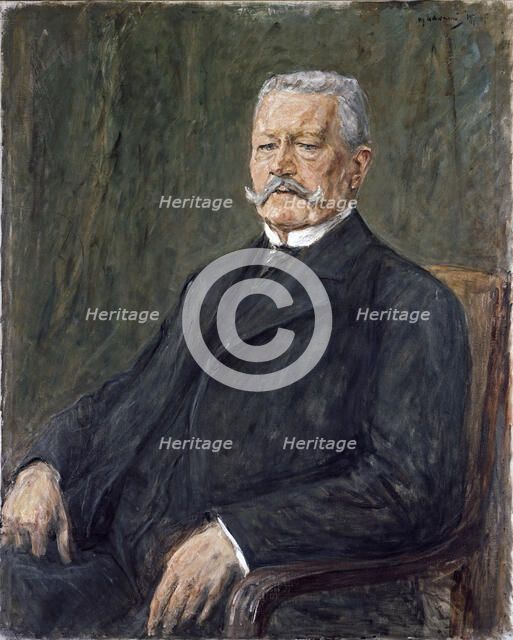 Portrait of Paul von Hindenburg. Artist: Liebermann, Max (1847-1935)