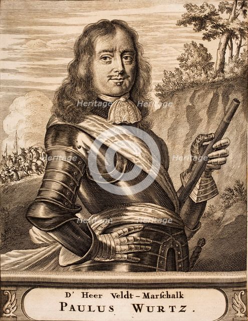Portrait of Paul Würtz (1612-1676) (From: Schauplatz des Krieges), 1675. Creator: Anonymous.