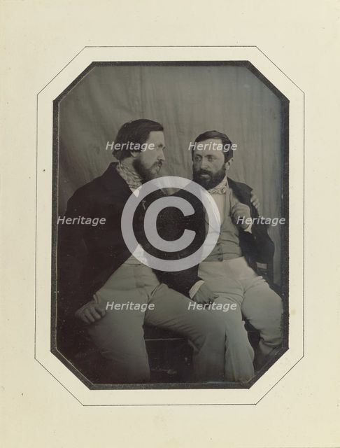 Portrait of Paul and Hippolyte Flandrin, 1848-1849. Creator: F. Chabrol.