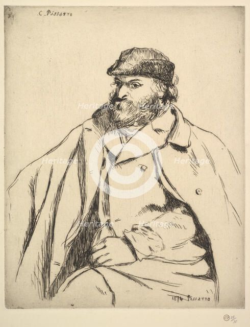 Portrait of Paul Cézanne, 1874. Creator: Camille Pissarro.