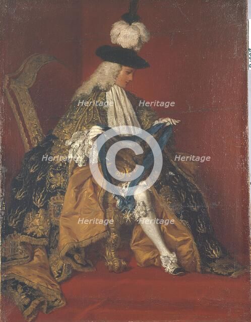 Portrait of Paul-Hippolyte de Beauvillier, Duke of Saint-Aignan (1684-1776)., between 1737 and 1749. Creator: Pierre Subleyras.