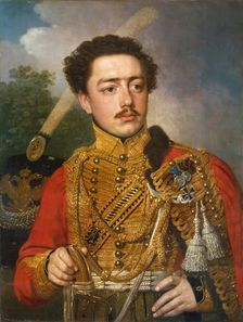 Portrait of Pavel Masyukov, the Cavalry Captain of the Life-Guards Hussar Regiment, 1817. Creator: Vladimir Borovikovsky