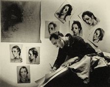 Portrait of Pavel Tchelitchew in his studio in New York, 1942. Creator: George Platt Lynes