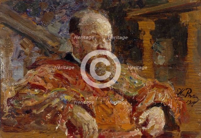 Portrait of Pavel Viktorovich Delarov (1851-1913), 1910. Artist: Repin, Ilya Yefimovich (1844-1930)