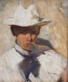 Portrait of Painter Tadeusz Rychter in the Sun, c1925. Creator: Stanislaw Janowski