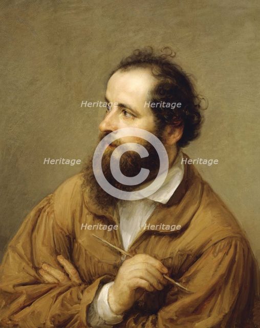 Portrait of painter Giacomo Trécourt (1812-1882), c.1848. Creator: Carnovali, Giovanni (1804-1873).