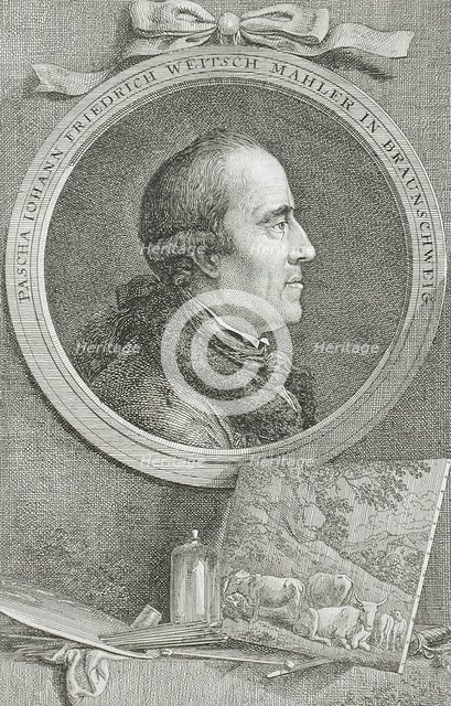 Portrait of Pascha Johann Friedeich Weitsch Mahler in Braunschweig, 1776. Creator: Daniel Nikolaus Chodowiecki.