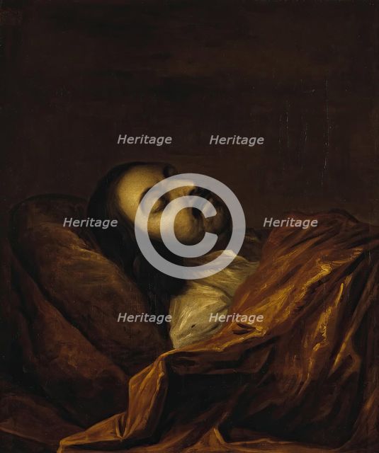 Portrait of Peter the Great on his Death-Bed, 1725. Creator: Ivan Nikitin.