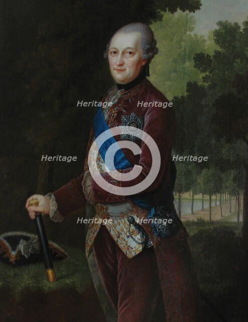 Portrait of Peter von Biron (1724-1800), Duke of Courland and Semigallia, 1781. Artist: Barisien, Friedrich Hartmann (1724-1796)