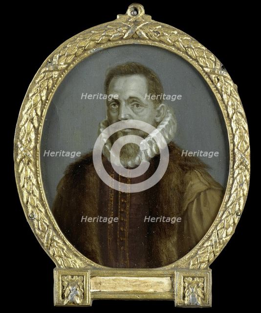 Portrait of Petrus Bertius, Professor at Leiden, 1700-1732. Creator: Arnoud van Halen.