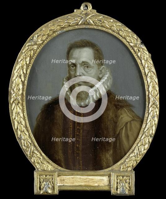 Portrait of Petrus Bertius, Professor at Leiden, 1700-1732. Creator: Arnoud van Halen.