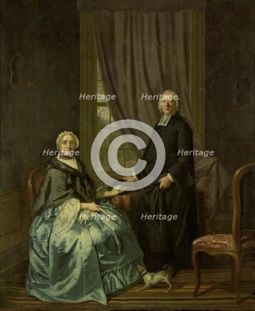 Portrait of Petrus Bliek, Remonstrant Minister in Amsterdam, with his Wife Cornelia Drost, 1771. Creator: Hendrik Pothoven.