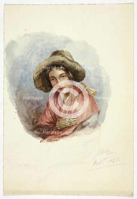 Portrait of Peasant Woman, October 1840. Creator: Elizabeth Murray.