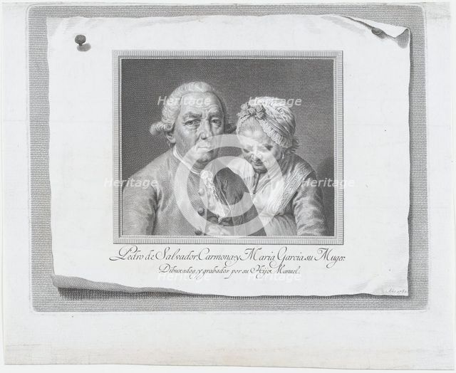 Portrait of Pedro de Salvador Carmona and his wife María García, 1780. Creator: Manuel Salvador Carmona.