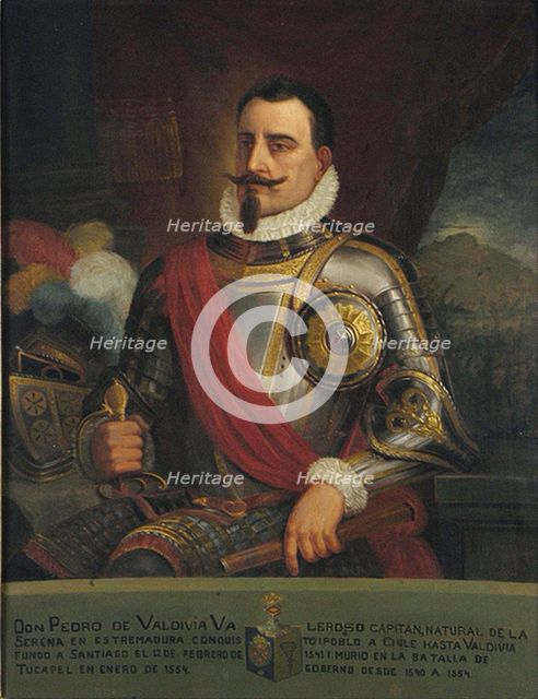 Portrait of Pedro de Valdivia, 1874. Artist: Carmona, Pedro León (1854-1899)