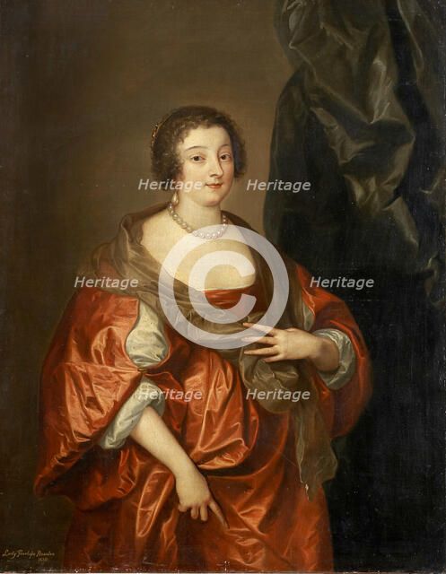 Portrait of Penelope Naunton, Lady Herbert, c1640-1700. Creator: Style ofAnthony van Dyck.