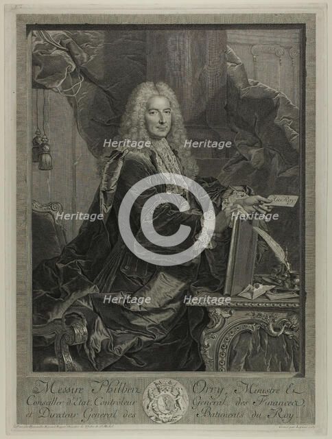 Portrait of Philibert Orrey, 1737. Creator: Francois Bernard Lepicie.