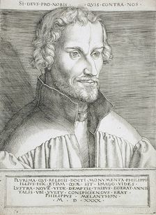 Portrait of Philip Melancthon, 1540. Creator: Heinrich Aldegrever
