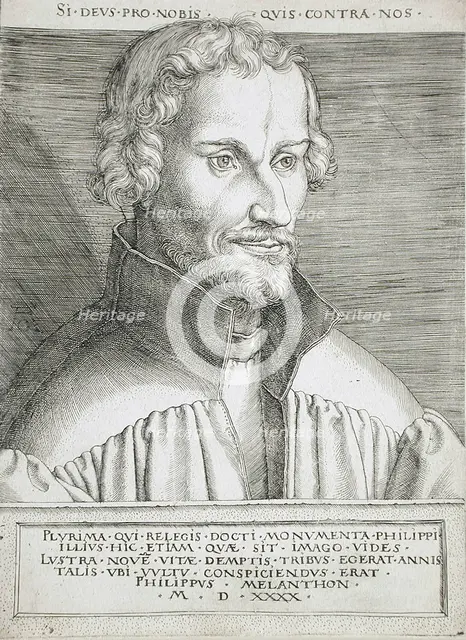 Portrait of Philip Melancthon, 1540. Creator: Heinrich Aldegrever.