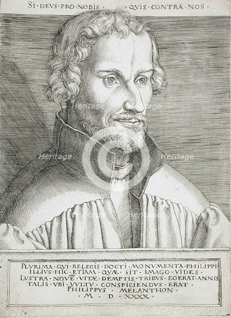 Portrait of Philip Melancthon, 1540. Creator: Heinrich Aldegrever.