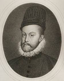 Portrait of Philip II (1527-1598), King of Spain (1556-1598), 1879. Creator: Alphonse Charles Masson
