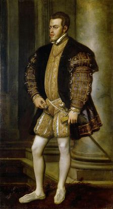 Portrait of Philip II (1527-1598), King of Spain and Portugal, ca 1554. Creator: Titian (1488-1576)
