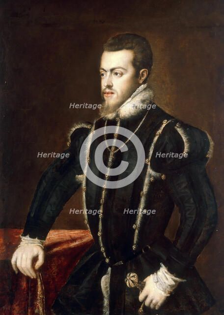 Portrait of Philip II (1527-1598), King of Spain and Portugal, ca 1553. Creator: Titian (1488-1576).