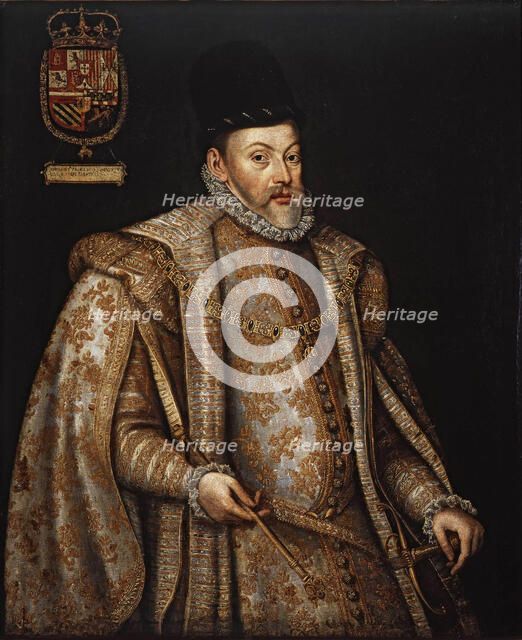 Portrait of Philip II (1527-1598), King of Spain and Portugal, Second half of the16th cen. Creator: Sánchez Coello, Alonso (1531-1588).