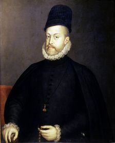 Portrait of Philip II. (1527-1598). King of Spain., Renaissance style also attributed to Sanchez …