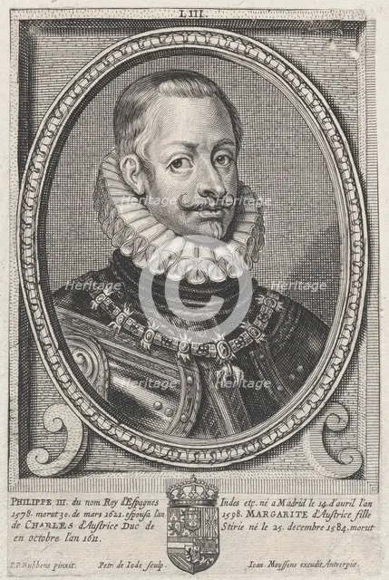 Portrait of Philip III, King of Spain, ca. 1650. Creator: Pieter de Jode II.