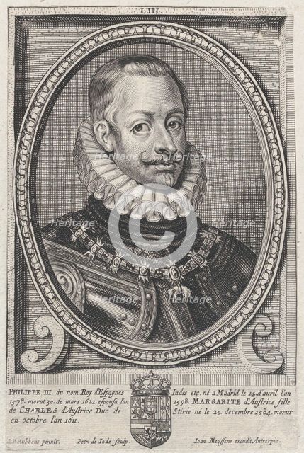 Portrait of Philip III, King of Spain, ca. 1650. Creator: Pieter de Jode II.