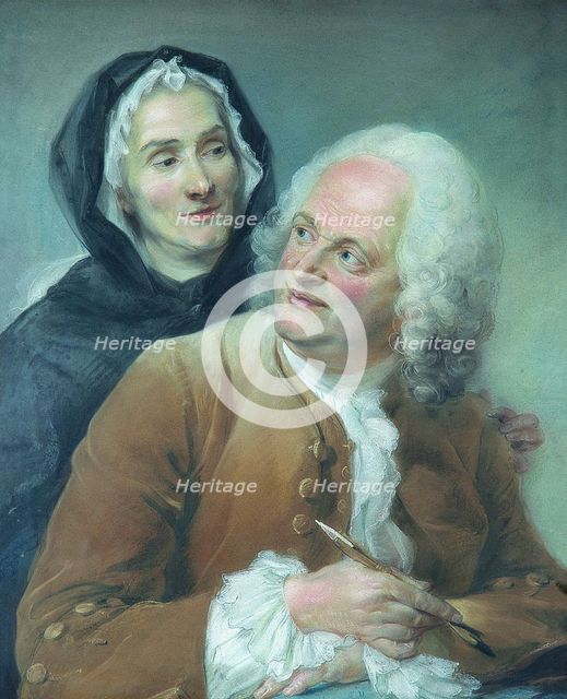 Portrait of Philippe Cayeux (1688-1768) with his wife.