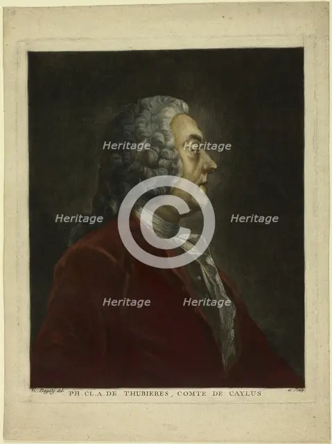Portrait of Philippe Claude André de Thubières, Comte de Caylus, n.d. Creator: Jean-Baptiste André Gautier d'Agoty.