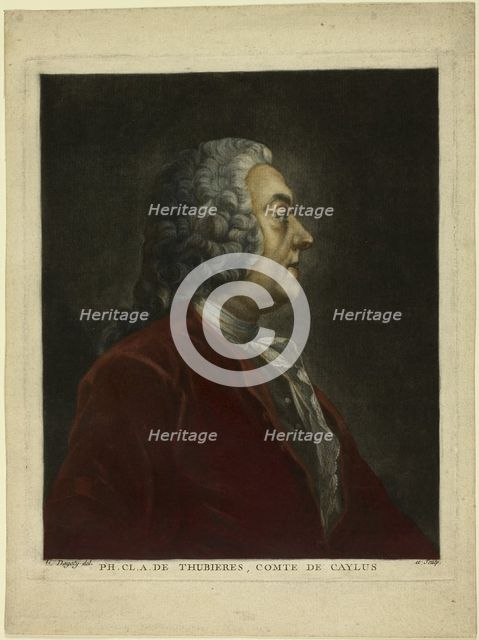 Portrait of Philippe Claude André de Thubières, Comte de Caylus, n.d. Creator: Jean-Baptiste André Gautier d'Agoty.