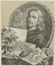 Portrait of Philippe de Champaigne in collage, 1718-1721. Creator: Arnold Houbraken