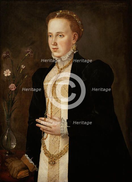 Portrait of Philippine Welser (1527-1580), ca 1557.