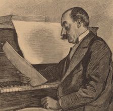 Portrait of pianist and composer André Messager (1853-1929), 1891. Creator: Regamey, Frédéric (1849-1925)