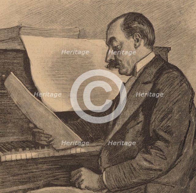 Portrait of pianist and composer André Messager (1853-1929), 1891. Creator: Regamey, Frédéric (1849-1925).