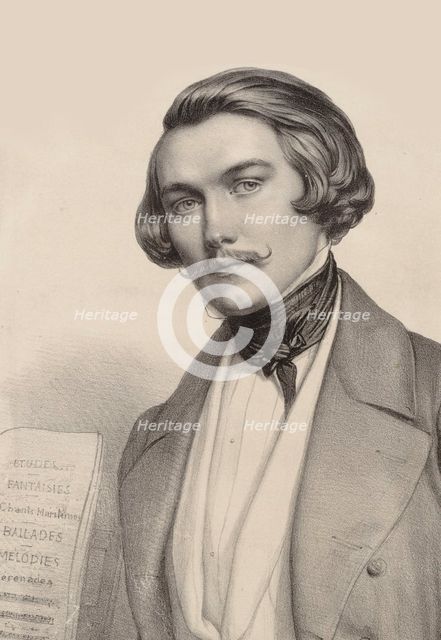 Portrait of pianist and composer Alfred Quidant (1815-1893), c. 1840. Creator: Alophe, Marie-Alexandre Menut (1812-1883).