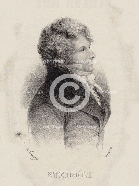 Portrait of pianist and composer Daniel Steibelt (1765-1823) , 1850. Creator: Leroux, Alexandre (1825-?).