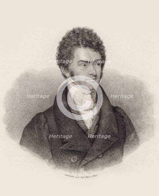 Portrait of pianist and composer Ferdinand Ries (1784-1838), ca 1825. Creator: Mayer, Carl (1798-1868).