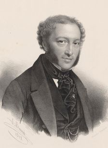 Portrait of pianist and composer Ignaz Moscheles (1794-1870) , 1848. Creator: Brandt, A. (active 1840s)