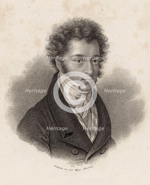 Portrait of pianist and composer Ignaz Moscheles (1794-1870) , c. 1830. Creator: Mayer, Carl (1798-1868).