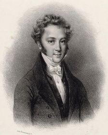 Portrait of pianist and composer Ignaz Moscheles (1794-1870) , c. 1830. Creator: Lithographie Formentin et C.