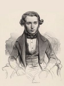 Portrait of pianist and composer Jacob Rosenhain (1813-1894) , 1845. Creator: Anonymous