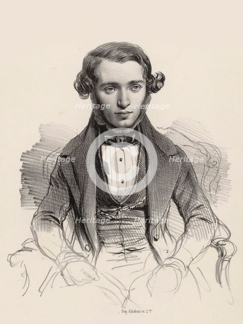 Portrait of pianist and composer Jacob Rosenhain (1813-1894) , 1845. Creator: Anonymous.
