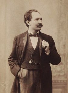 Portrait of pianist and composer Leopold Godowsky (1870-1938) , c. 1895. Creator: Dupont, Aimé (1842-1900)