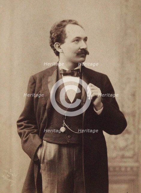 Portrait of pianist and composer Leopold Godowsky (1870-1938) , c. 1895. Creator: Dupont, Aimé (1842-1900).