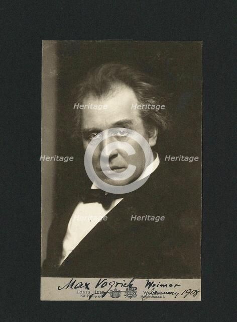 Portrait of pianist and composer Max Vogrich (1852-1916), 1908. Creator: Held, Louis (1851-1927).