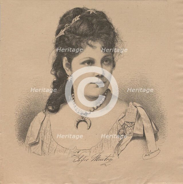 Portrait of pianist and composer Sophie Menter (1846-1918) , 1883. Creator: Schubert, August (1844-1903).